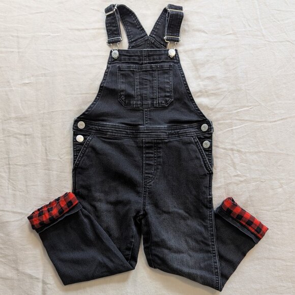 H&M Kids Black Denim Lined Overalls - Picture 1 of 3
